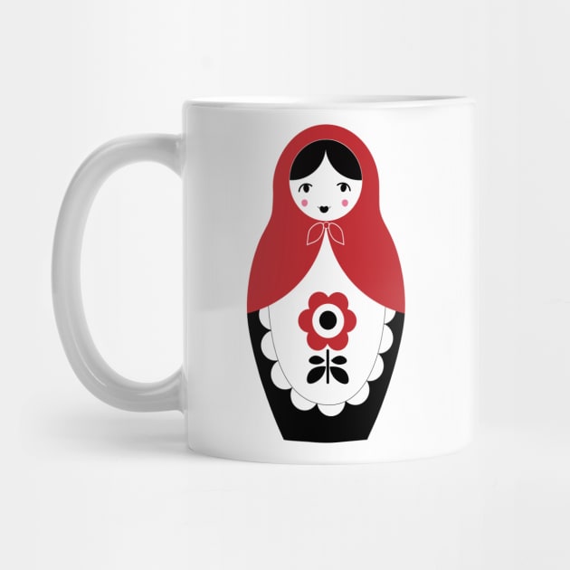 Matryoshka Nesting Doll, Red by BeanstalkPrints